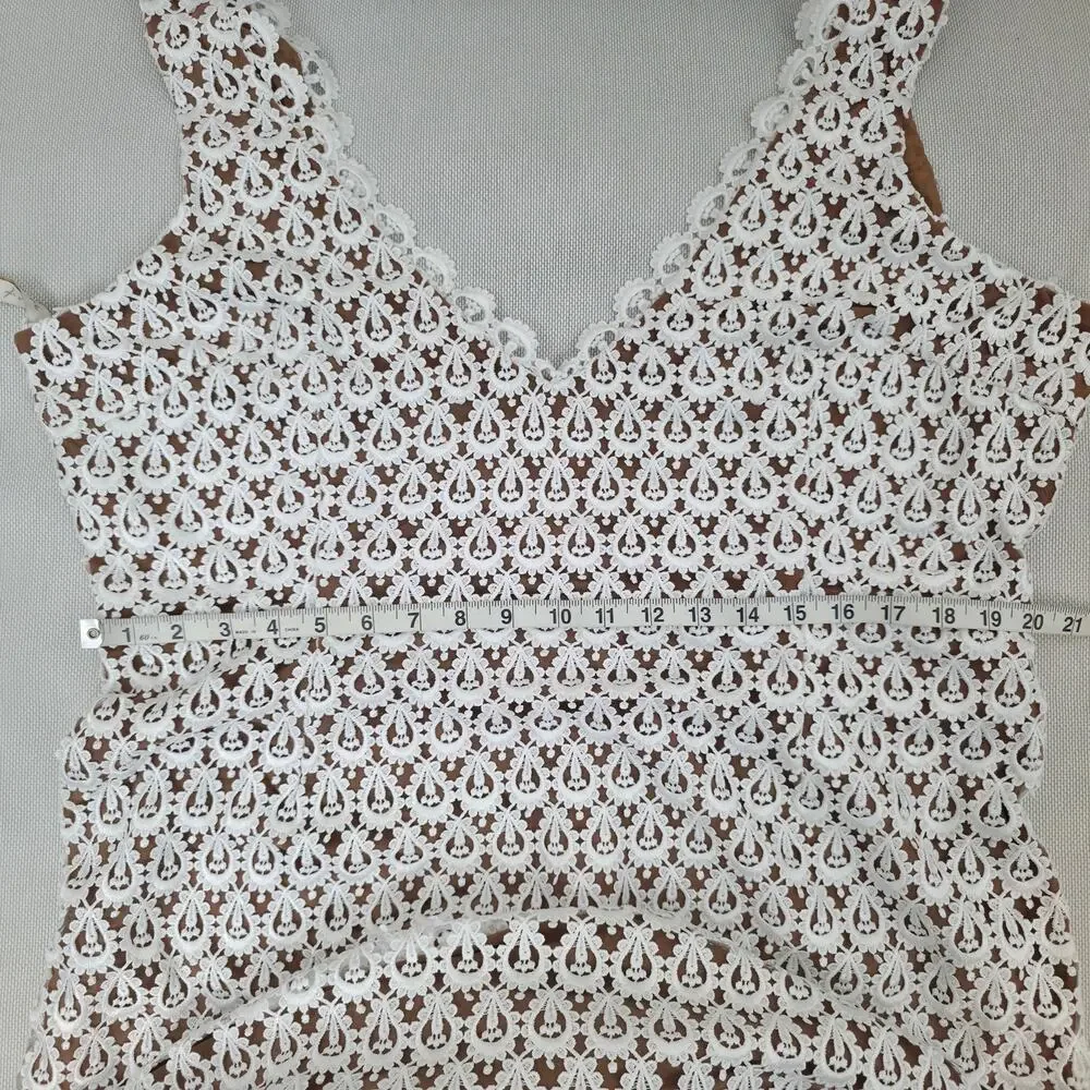 Daughters of Simone Anthro Nude Nev Crochet Lace Wedding Lined Boho Gown 4XL - Picture 7 of 12